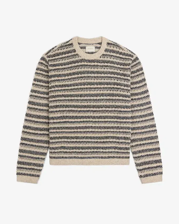 Bouclé-tröja med rund hals och öppen stickning