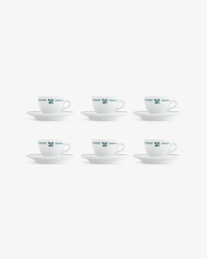 Café Leon Dore espressokopp och fat (6-pack)