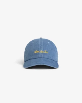 Denim-keps med text