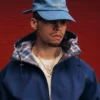 Denim-keps med text