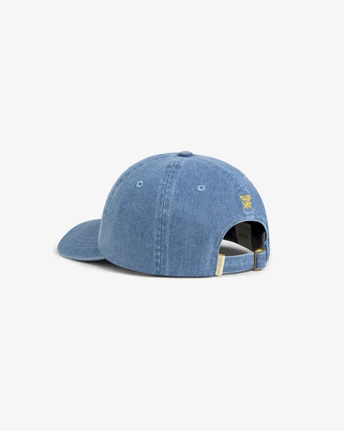 Denim-keps med text