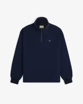 Fleecetröja med kvartslås och vapensköld