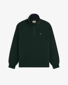 Fleecetröja med kvartslås och vapensköld