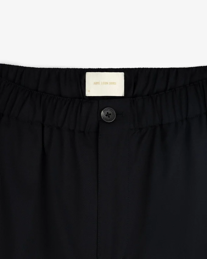 Gabardinebyxor med elastisk midja