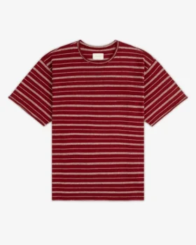 Jacquardrandig T-shirt med hög hals