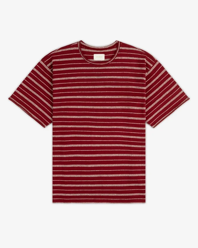 Jacquardrandig T-shirt med hög hals