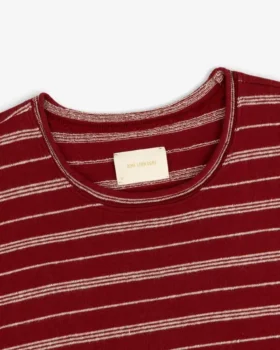 Jacquardrandig T-shirt med hög hals