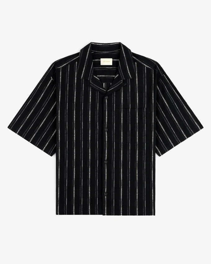 Kort jacquard-campskjorta
