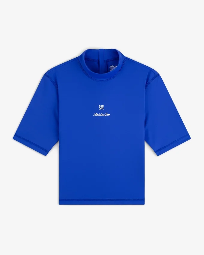 Kortärmad rash guard med emblem