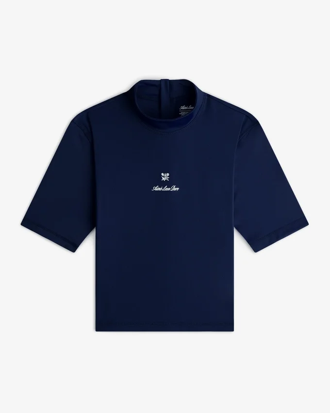 Kortärmad rash guard med emblem