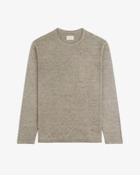 Långärmad stickad T-shirt med ficka