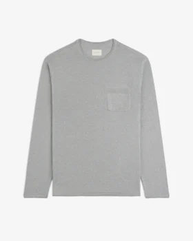 Långärmad stickad T-shirt med ficka