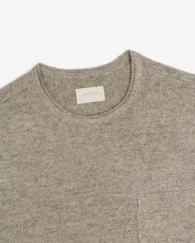 Långärmad stickad T-shirt med ficka