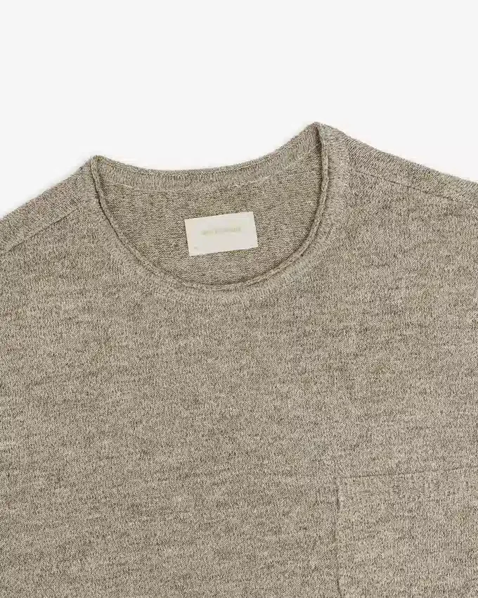 Långärmad stickad T-shirt med ficka
