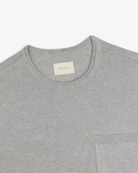 Långärmad stickad T-shirt med ficka