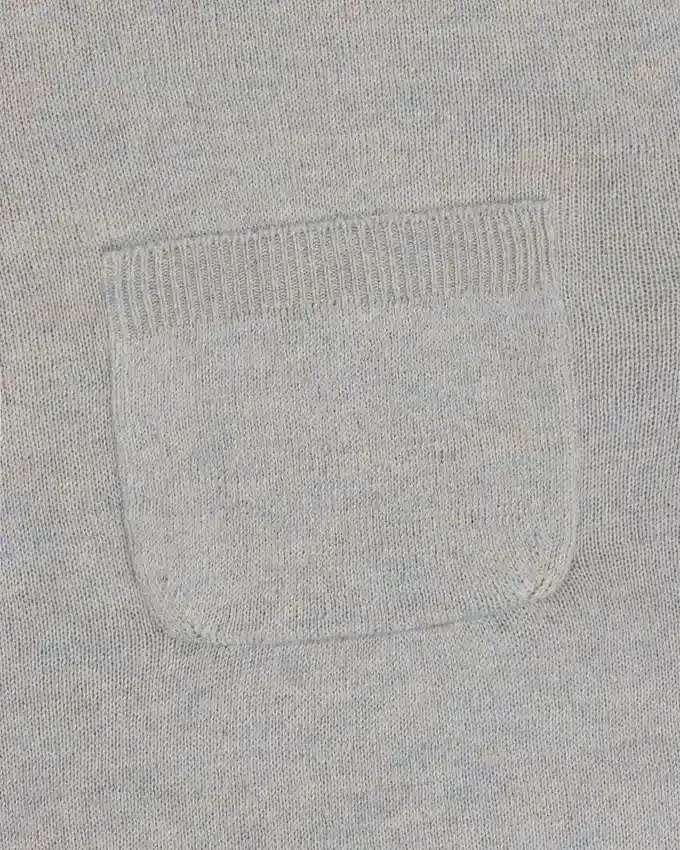 Långärmad stickad T-shirt med ficka