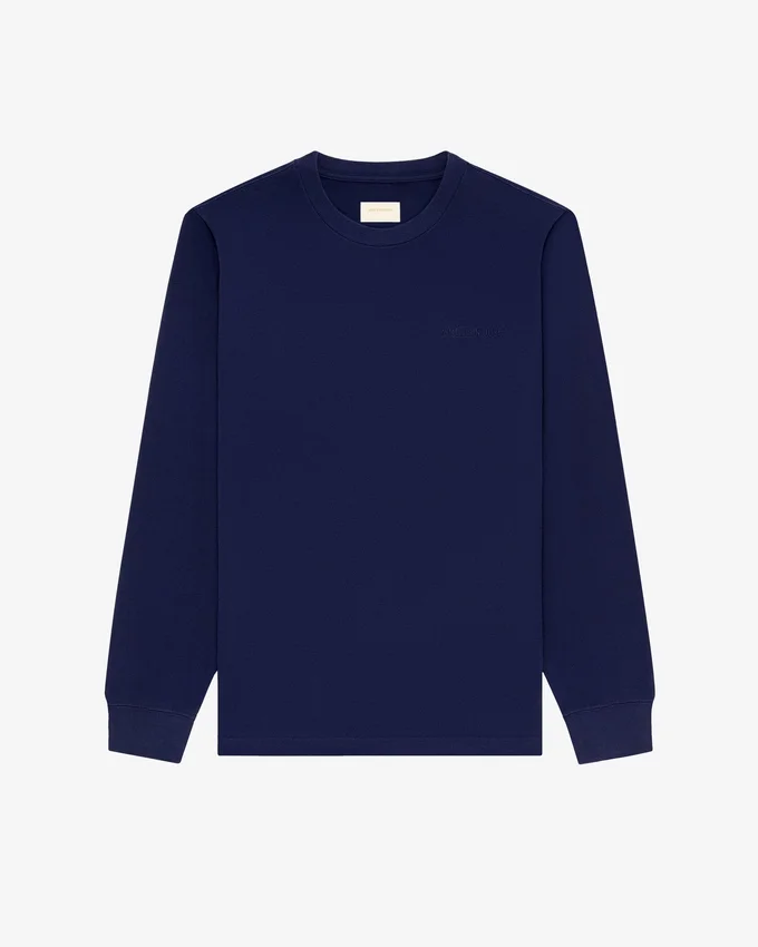 Långärmad T-shirt med ton-i-ton-logotyp
