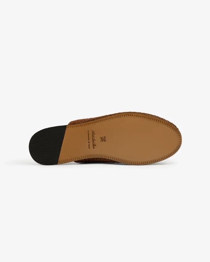 Mule i läder och raffia