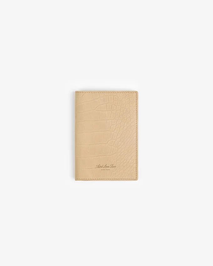 Passfodral i nubuck med krokodilprägling