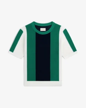Randig T-shirt i nätstickat