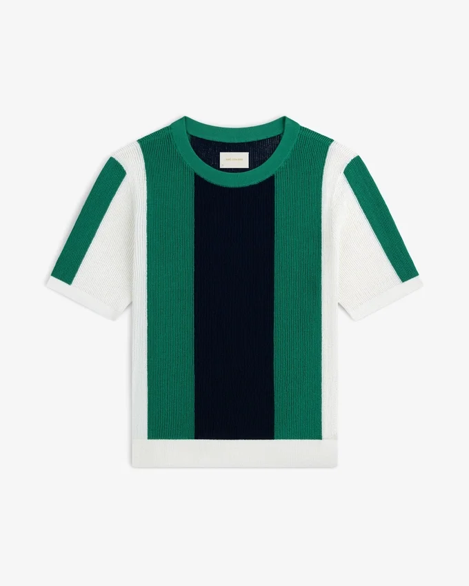 Randig T-shirt i nätstickat