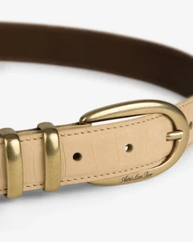 Skärp i nubuck med krokodilprägling