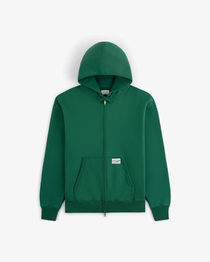 Solblekt hoodie med hel dragkedja