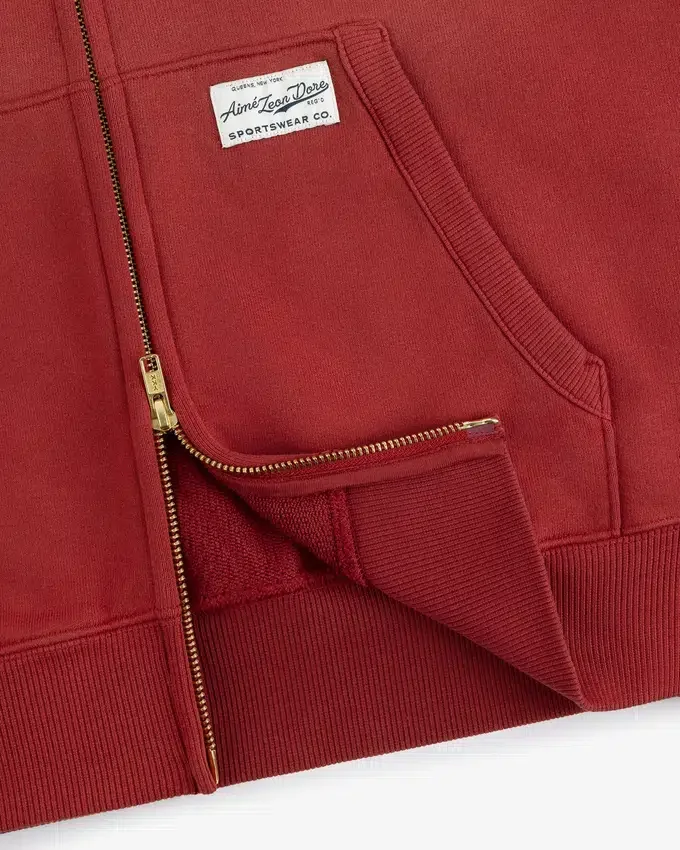 Solblekt hoodie med hel dragkedja