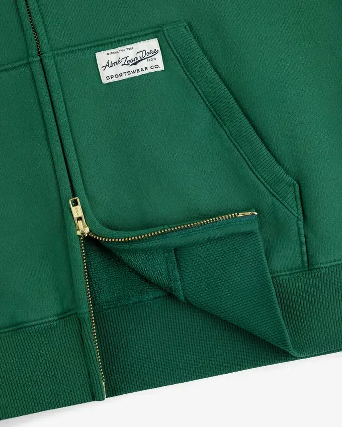 Solblekt hoodie med hel dragkedja