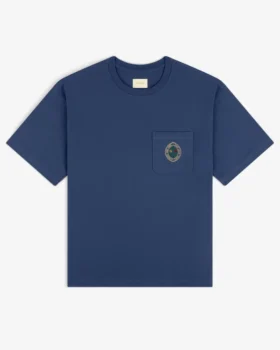 T-shirt med botaniskt emblem på fickan
