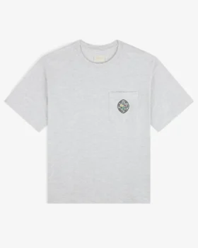 T-shirt med botaniskt emblem på fickan
