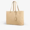 Tote-väska i nubuck med krokodilprägling