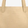 Tote-väska i nubuck med krokodilprägling