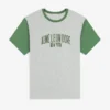 Tvättad T-shirt med ringad krage