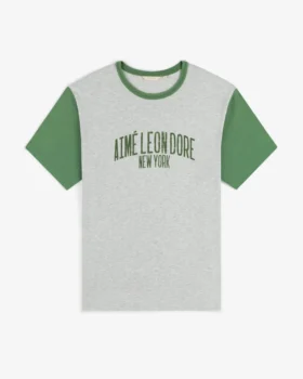 Tvättad T-shirt med ringad krage