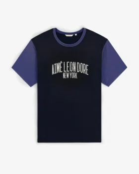 Tvättad T-shirt med ringad krage