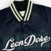 Varsityjacka i satin med överlagrat logo